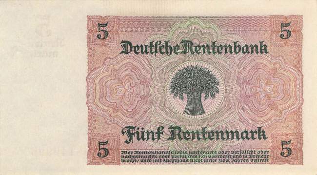 5 Rentenmark 1926 Ro.164b P